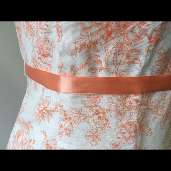 Strapless Peach & White Dress - Picture 2 of 7